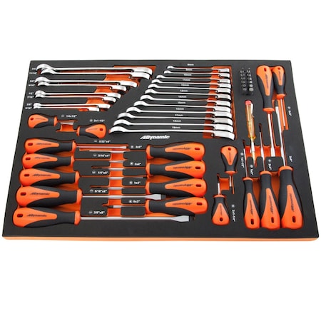 Dynamic Tools 41Pcs Screwdriver & Ratcheting Wrench Set W/ Foam Tool Organizer D096001-FT3T